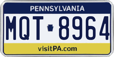 PA license plate MQT8964