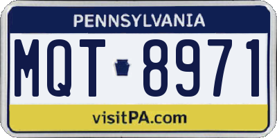 PA license plate MQT8971