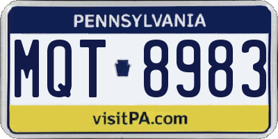 PA license plate MQT8983