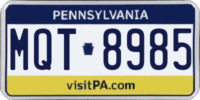 PA license plate MQT8985