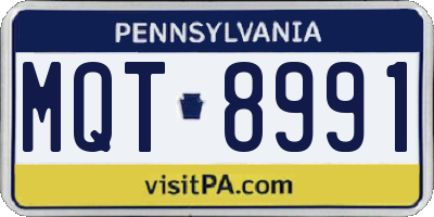 PA license plate MQT8991