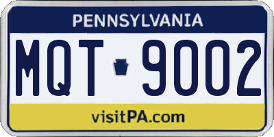 PA license plate MQT9002