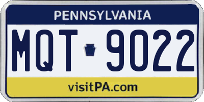 PA license plate MQT9022