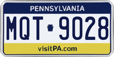 PA license plate MQT9028
