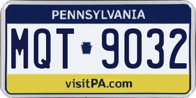 PA license plate MQT9032