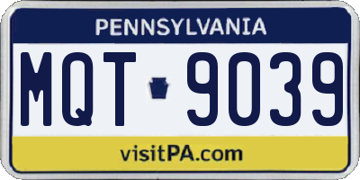 PA license plate MQT9039