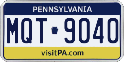 PA license plate MQT9040