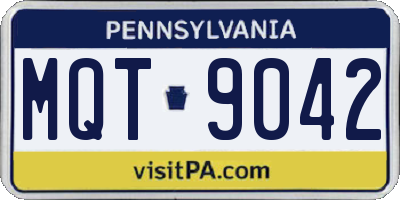 PA license plate MQT9042