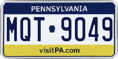 PA license plate MQT9049