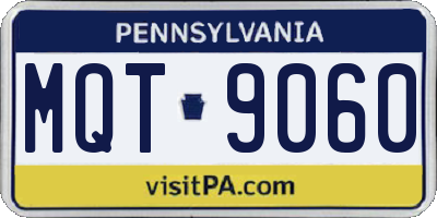 PA license plate MQT9060