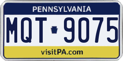 PA license plate MQT9075