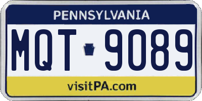 PA license plate MQT9089