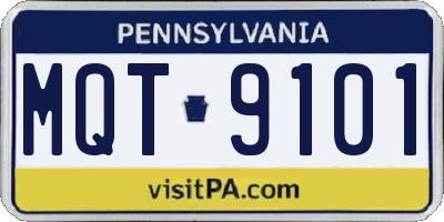 PA license plate MQT9101