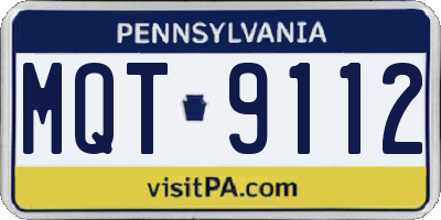 PA license plate MQT9112