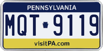 PA license plate MQT9119
