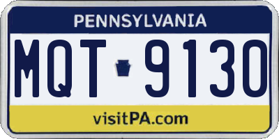 PA license plate MQT9130