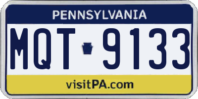 PA license plate MQT9133
