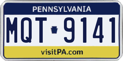 PA license plate MQT9141