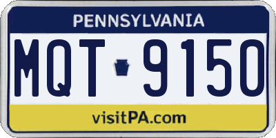PA license plate MQT9150