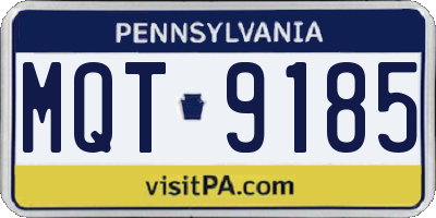 PA license plate MQT9185