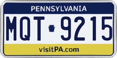 PA license plate MQT9215