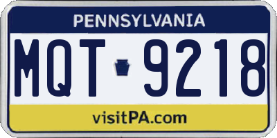 PA license plate MQT9218
