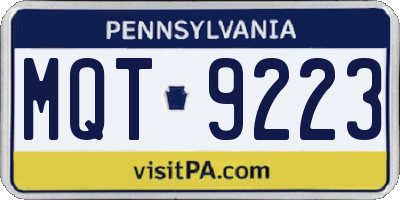 PA license plate MQT9223