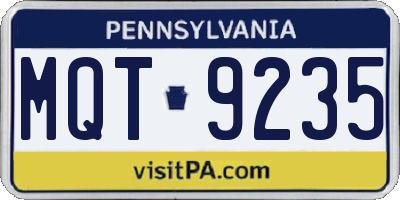 PA license plate MQT9235