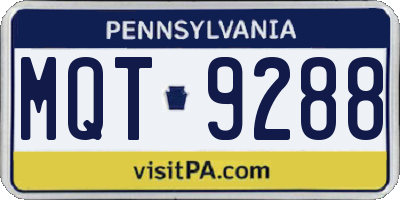 PA license plate MQT9288