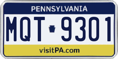 PA license plate MQT9301