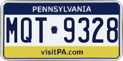 PA license plate MQT9328