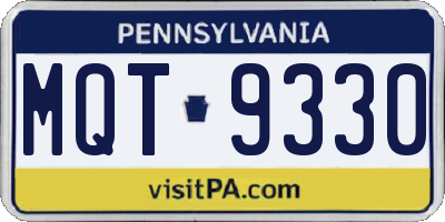 PA license plate MQT9330