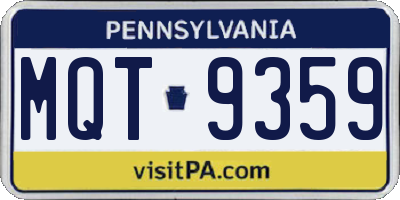 PA license plate MQT9359