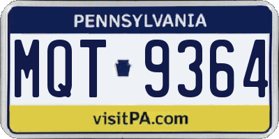 PA license plate MQT9364