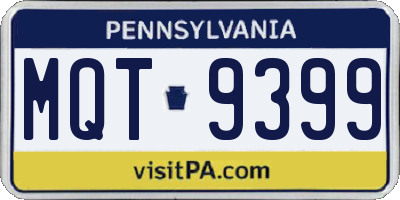 PA license plate MQT9399