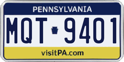 PA license plate MQT9401