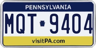 PA license plate MQT9404