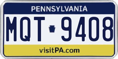 PA license plate MQT9408