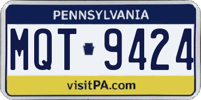 PA license plate MQT9424