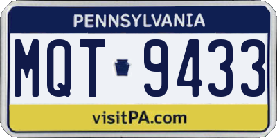 PA license plate MQT9433