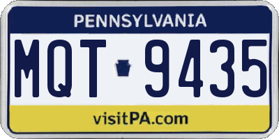 PA license plate MQT9435