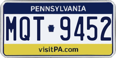 PA license plate MQT9452