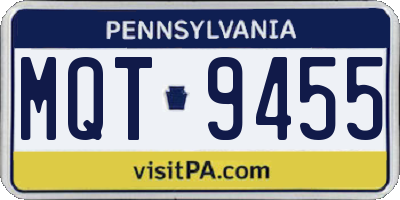 PA license plate MQT9455