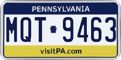 PA license plate MQT9463