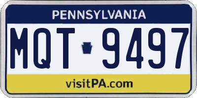 PA license plate MQT9497