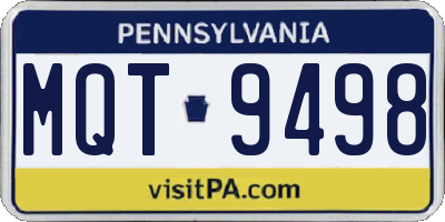 PA license plate MQT9498