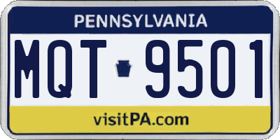 PA license plate MQT9501