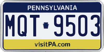 PA license plate MQT9503