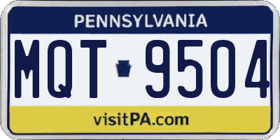 PA license plate MQT9504