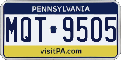PA license plate MQT9505